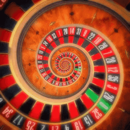 a roulette wheel is spinning in a spiral and the numbers 1 through 9 are visible