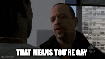 a man is talking to another man and saying that means you 're gay