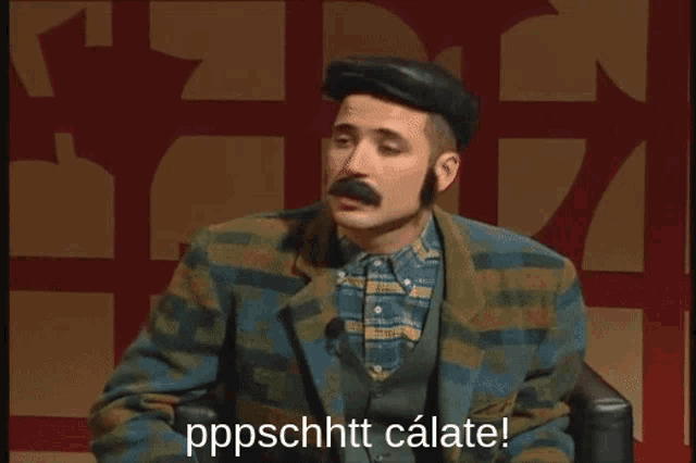 two men sitting next to each other with pppschitt calate written on the bottom