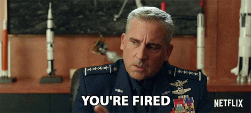 Youre Fired General Mark R Naird GIF - Youre Fired General Mark R Naird Steve Carell GIFs