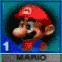a pixelated image of mario with the number 1 in the corner