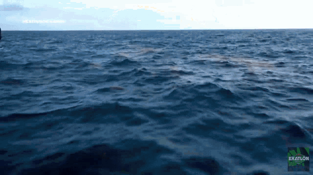 a large body of water with the word exatlon on it