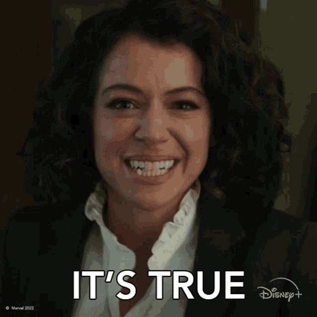 a woman says it 's true in a disney + ad