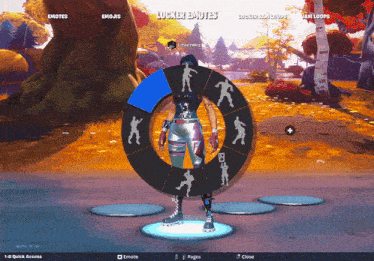 a screenshot of a video game with the words lucker emotes on the top