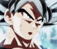 a close up of a dragon ball z character 's face