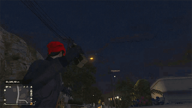 a video game screen shows a man throwing a molotov cocktail at a fire