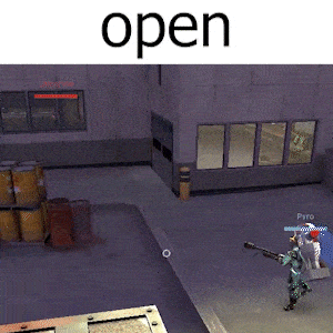 a screenshot of a video game that says open