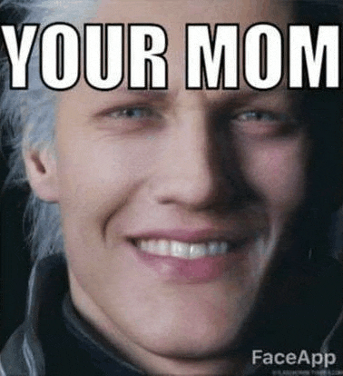 a close up of a woman 's face with the words `` your mom '' on it .