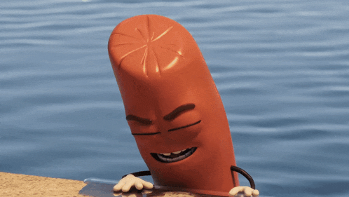 a cartoon sausage with the words clever girl written above it