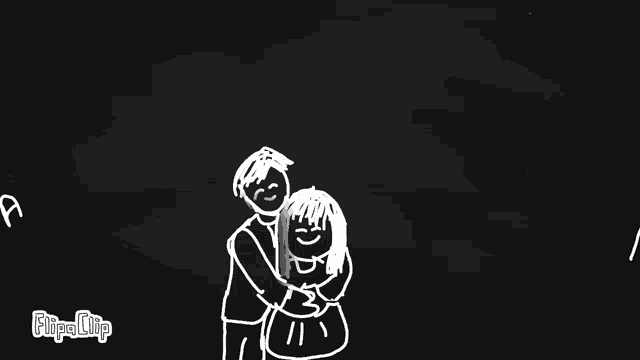 a blackboard with a drawing of a man hugging a girl and the words mota moto on it