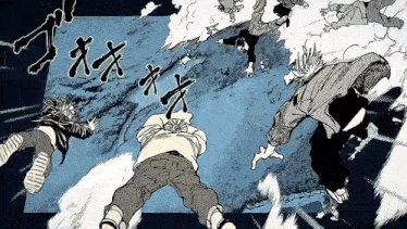 a black and white drawing of a group of people flying through the air .