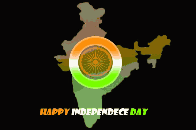 a map of india with the words happy independence day written below it
