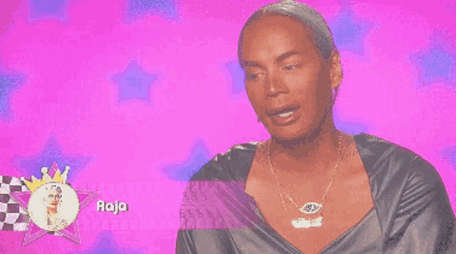 raja is a scorned woman on a pink screen