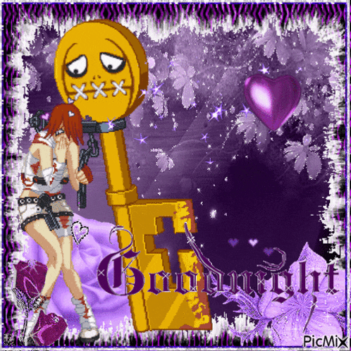 a picture of a girl holding a gun and a key with the word gunsmith on it