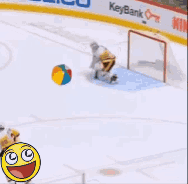 a hockey goalie with the number 30 on his shirt
