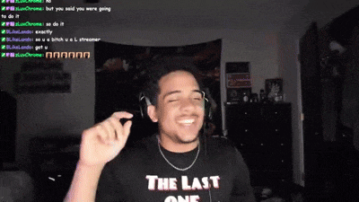 a man wearing a shirt that says the last one