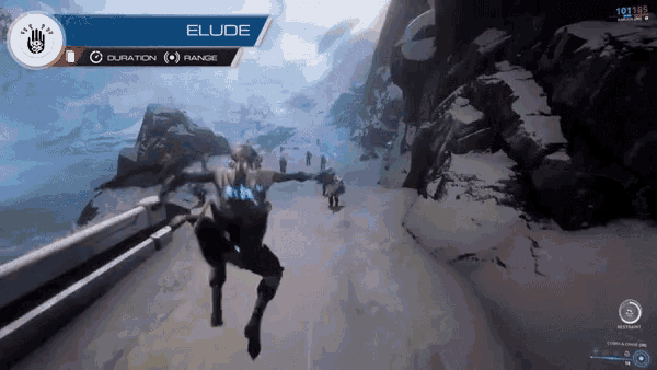 a screenshot of a video game with the name elude