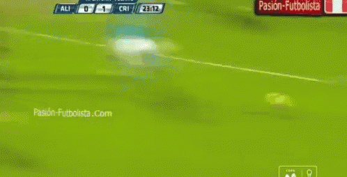 a soccer game is being played with a sign that says pasion-futbolista on it
