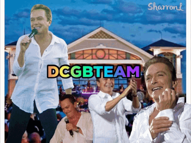 a picture of a man holding a microphone and the words dcgbteam