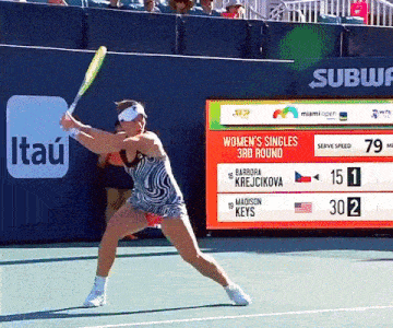 Barbora Krejcikova Forehand GIF - Barbora Krejcikova Forehand Tennis GIFs