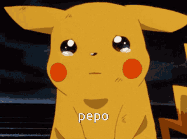 a picture of a pikachu with the word pepo written on it