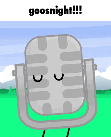 a cartoon drawing of a microphone with the words goosenight written below it