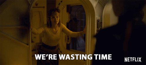 Were Wasting Time Parker Posey GIF - Were Wasting Time Parker Posey Dr Smith GIFs