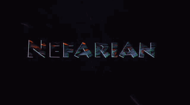 the word nefarian is displayed on a dark background
