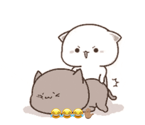a cartoon cat is sitting on the back of another cat