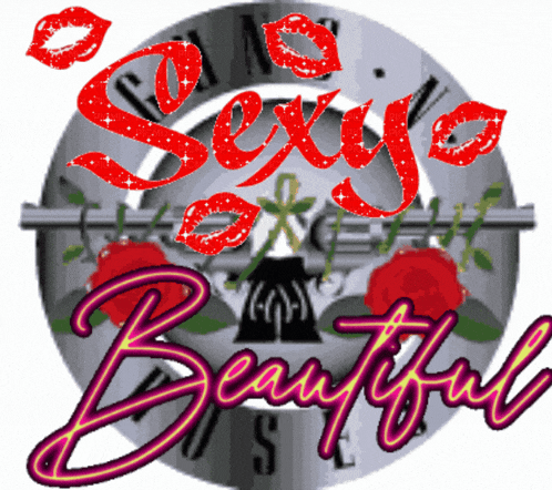 a graphic that says sexy beautiful with roses in the background