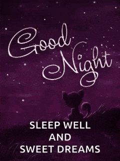 a purple background with the words good night sleep well and sweet dreams on it
