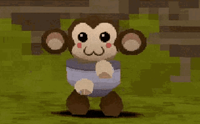 a pixel art of a monkey wearing a shirt