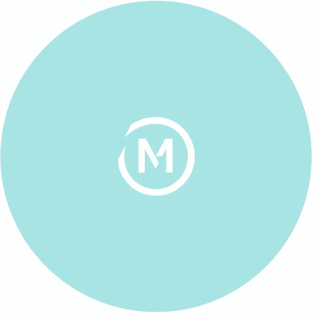 a blue circle with the word mut in white