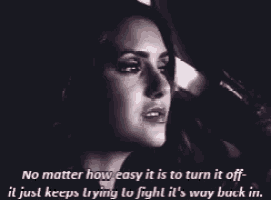 a black and white photo of a woman with a quote behind her