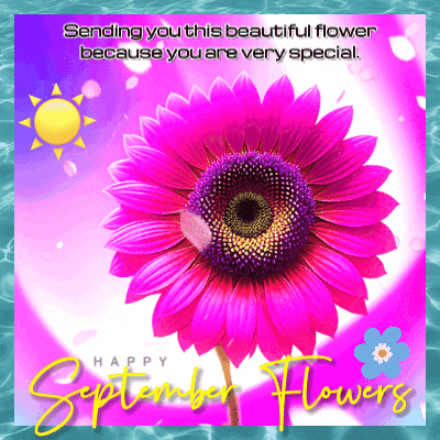 a pink flower with the words sending you this beautiful flower because you are very special on the bottom