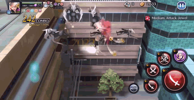 a screenshot of a video game with 242 combo written on the screen