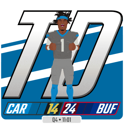 a cartoon drawing of a football player with the number 1 on his jersey