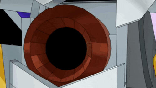 a cartoon drawing of a machine with a black hole in the middle