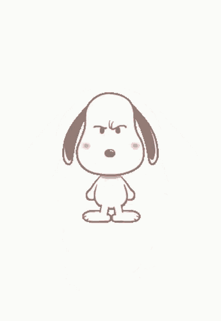 a cartoon of a dog with an angry expression on his face