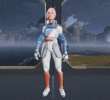 a girl with pink hair is holding a gun and wearing a jacket that says pepsi