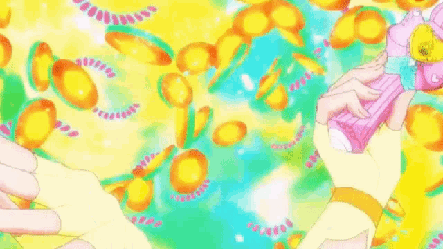 a girl with orange hair and green eyes is wearing a yellow dress and wings .