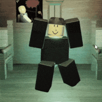a cartoon character with a smiley face is dancing