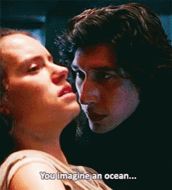 a man and a woman are looking at each other and the man says you imagine an ocean