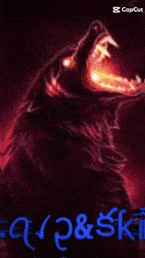a picture of a wolf with the words narp skill in red