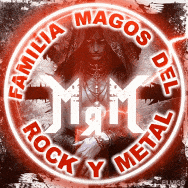 a sign that says familia magos del rock and metal