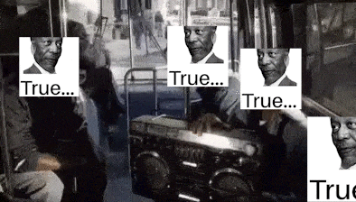 a group of men are sitting on a bus holding a boombox with their faces on it .