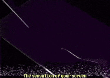 a cartoon character with a big smile and the words " the sensation of your screen "