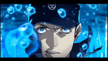 a close up of a person 's face with bubbles coming out of his eyes