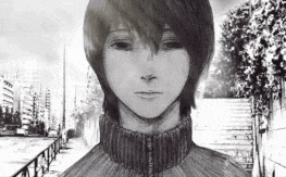 a black and white drawing of a boy wearing a sweater