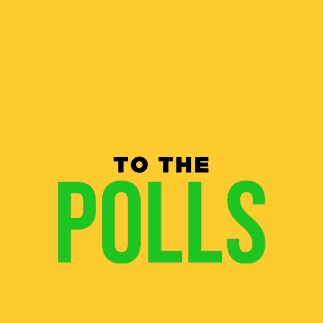 a yellow sign that says power to the polls on it